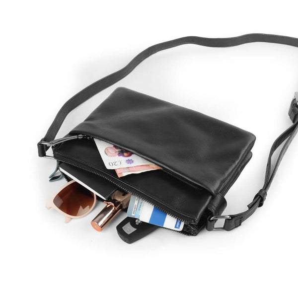Primehide The Ultimate Organiser Leather Crossbody Bag With Built-in Wallet Cleo Hudson