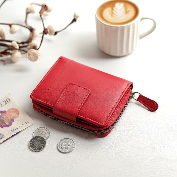 Primehide Velura Leather Purse Medium Zip Around Trifold