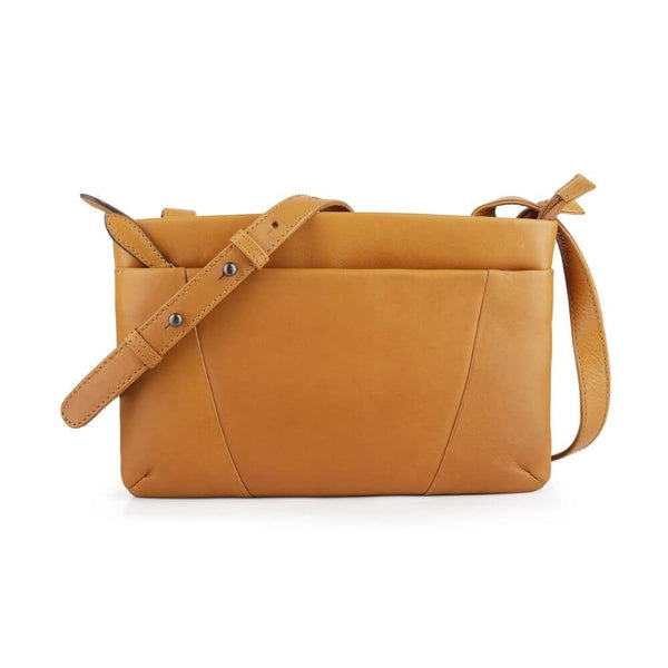 primehide Waxy Leather Crossbody Bag with Triple Compartment Rose Chester