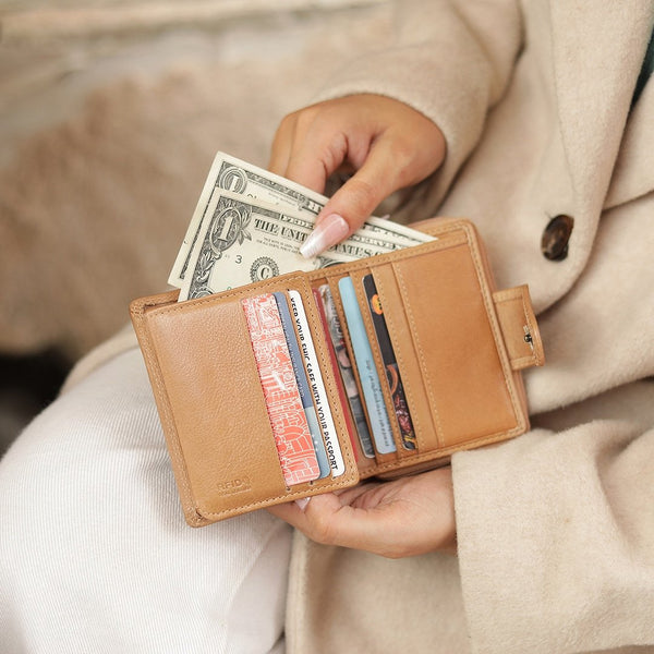 Primehide Women's Small Trifold Leather Purse - Selena