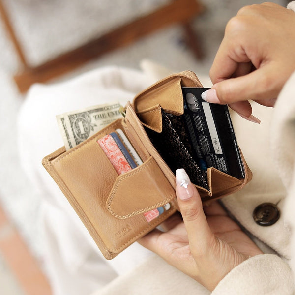 Primehide Women's Small Trifold Leather Purse - Selena