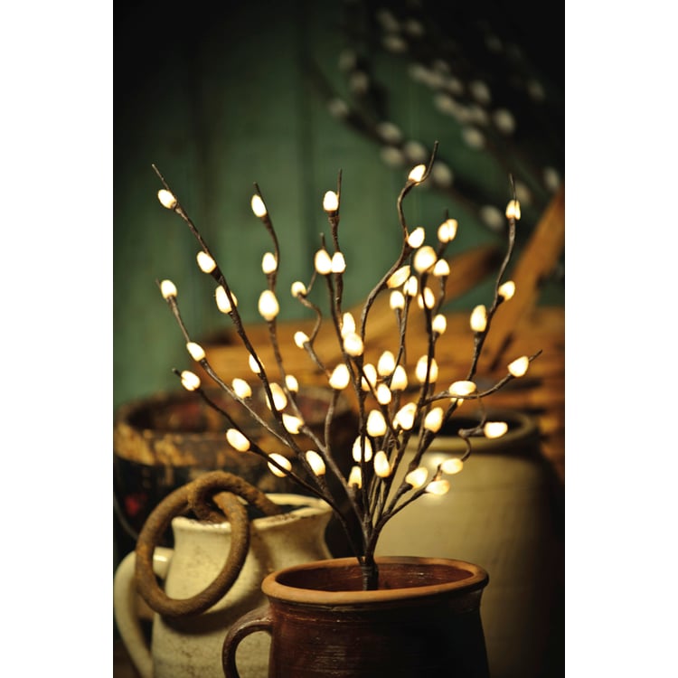 primitives by kathy 60 Light Small Pussy Willow Twig