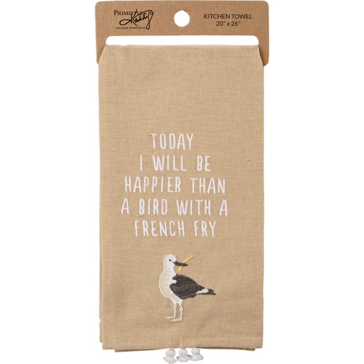 Primitives By Kathy A Bird With A French Fry Kitchen Towel