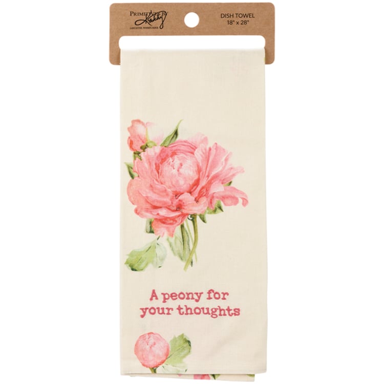 Primitives By Kathy A Peony For Your Thoughts Kitchen Towel