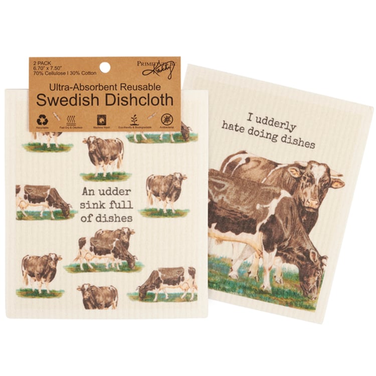 primitives by kathy An Udder Sink Of Dishes Swedish Dishcloth Set