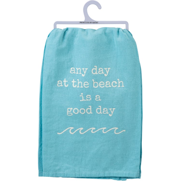 primitives by kathy Any Day At The Beach Is A Good Day Kitchen Towel