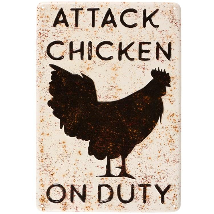 primitives by kathy Attack Chicken On Duty Wall Decor