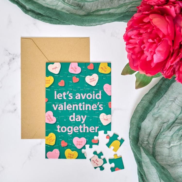 Primitives By Kathy Avoid Valentine's Together Puzzle Card
