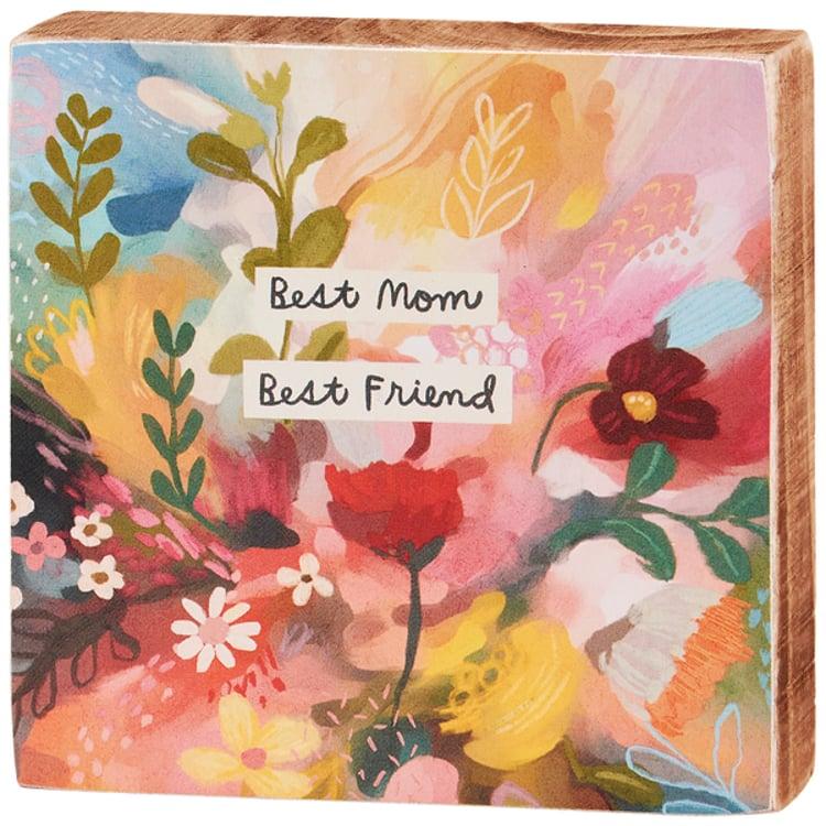 primitives by kathy Best Mom Best Friend Block Sign