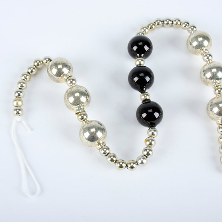 Primitives By Kathy Black And Silver Beaded Garland