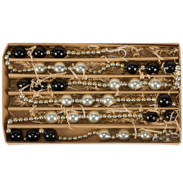 Primitives By Kathy Black And Silver Beaded Garland