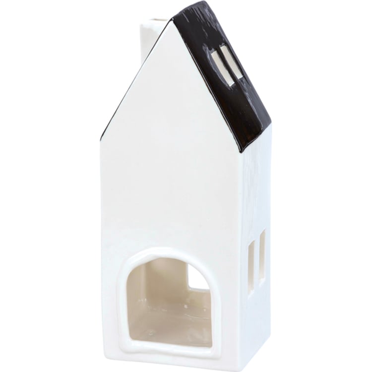 Primitives By Kathy Black And White Houses Figurine Set