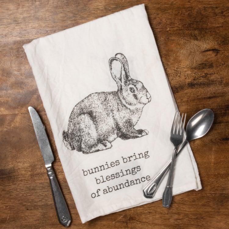 Primitives By Kathy Bunnies Bring Blessings Abundance Kitchen Towel