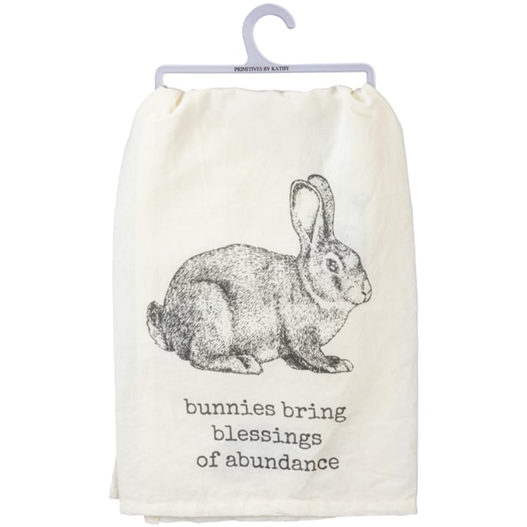 Primitives By Kathy Bunnies Bring Blessings Abundance Kitchen Towel