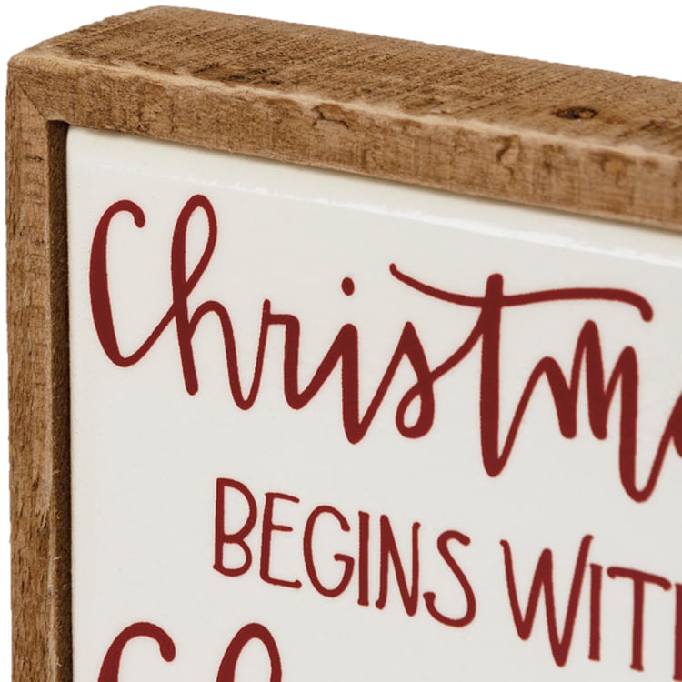 Primitives By Kathy Christmas Begins With Christ Box Sign Mini