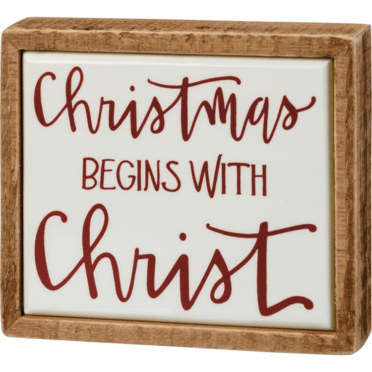 primitives by kathy Christmas Begins With Christ Box Sign Mini