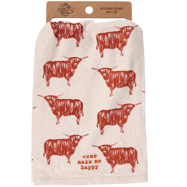 Primitives By Kathy Cows Make Me Happy Kitchen Towel