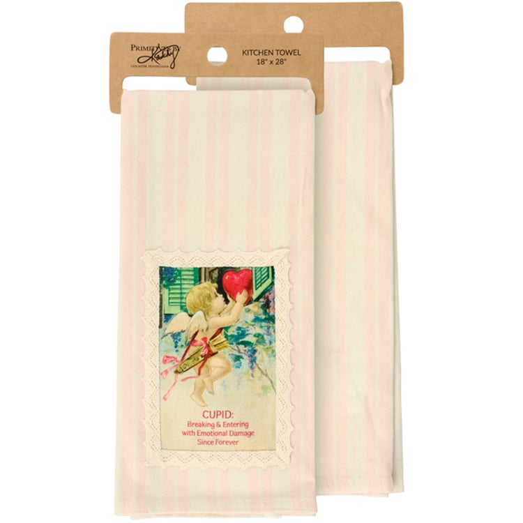 primitives by kathy Cupid Since Forever Kitchen Towel