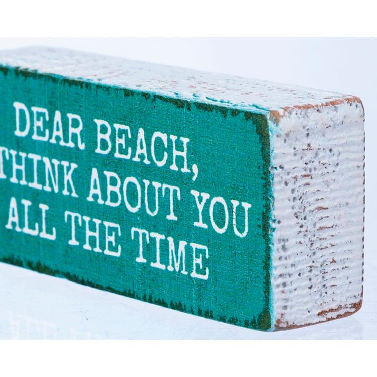 Primitives By Kathy Dear Beach I Think About You Block Sign