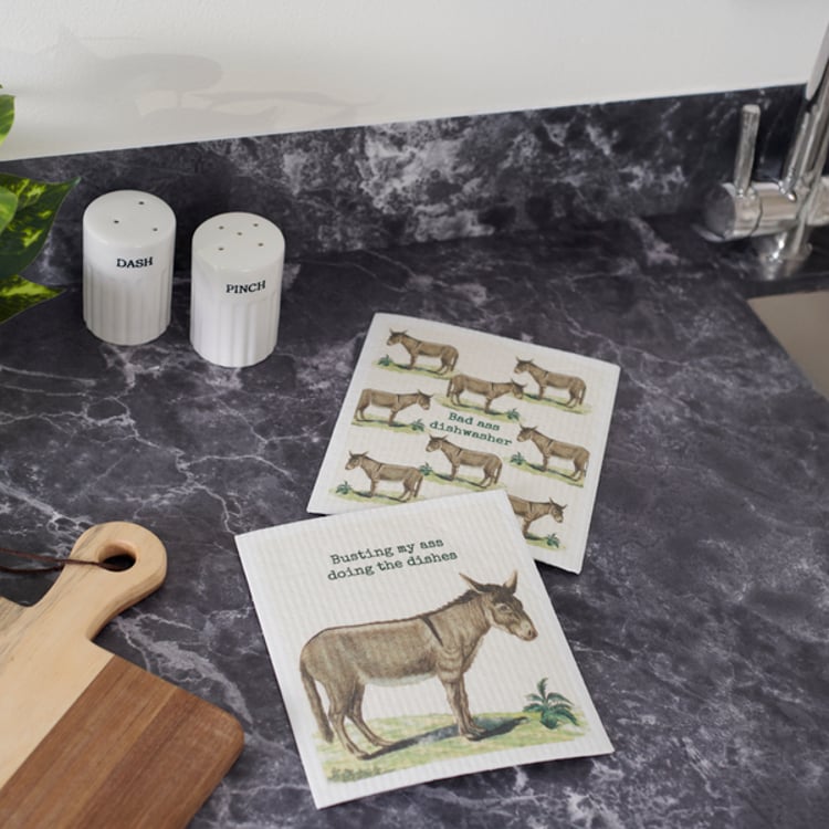 Primitives By Kathy Doing The Dishes Swedish Dishcloth Set