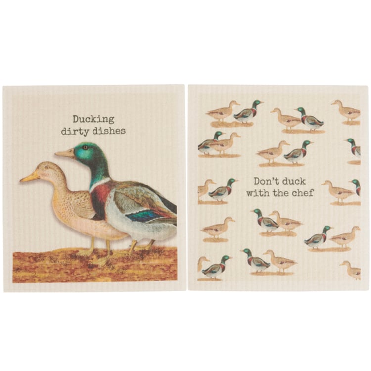 Primitives By Kathy Ducking Dirty Dishes Swedish Dishcloth Set