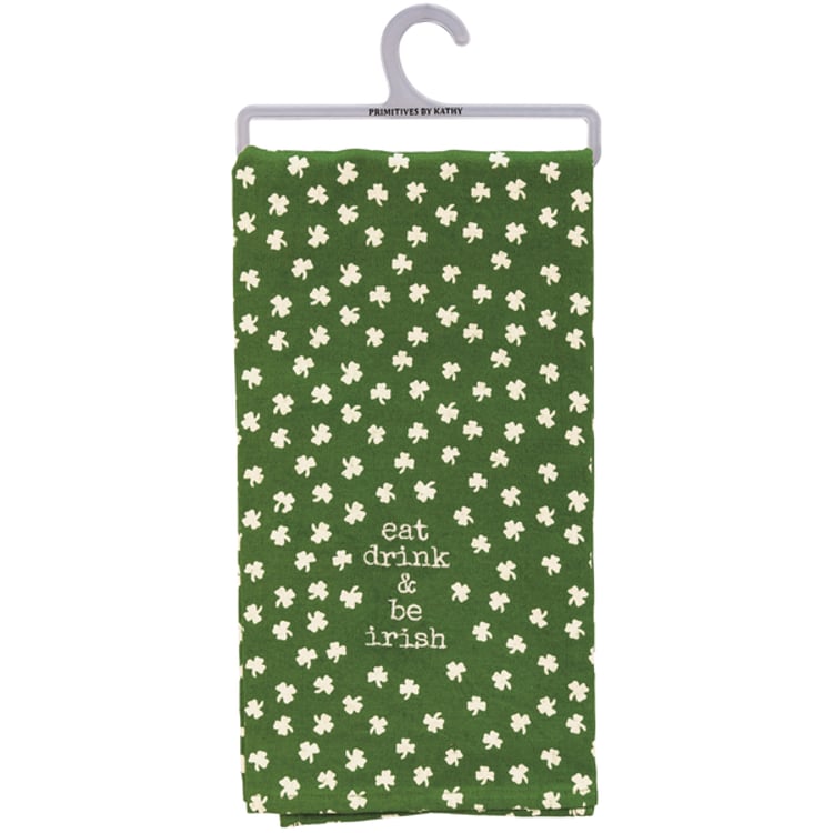 Primitives By Kathy Eat Drink & Be Irish Kitchen Towel