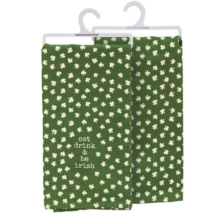 primitives by kathy Eat Drink & Be Irish Kitchen Towel
