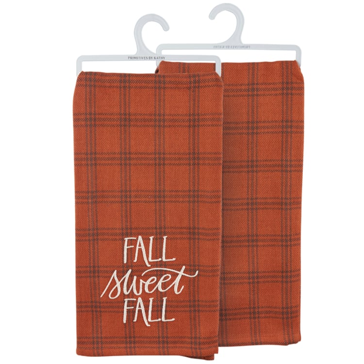 primitives by kathy Fall Sweet Fall Plaid Kitchen Towel