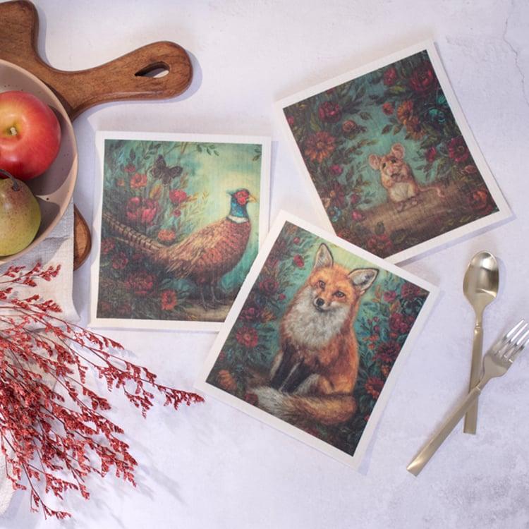 Primitives By Kathy Fall Woodland Swedish Cloth Set