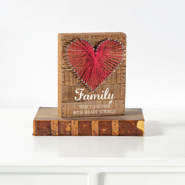 Primitives By Kathy Family Tied Together With Heart String Art
