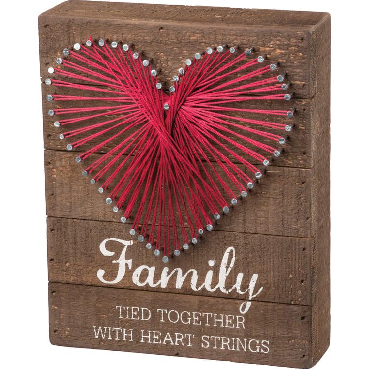 primitives by kathy Family Tied Together With Heart String Art
