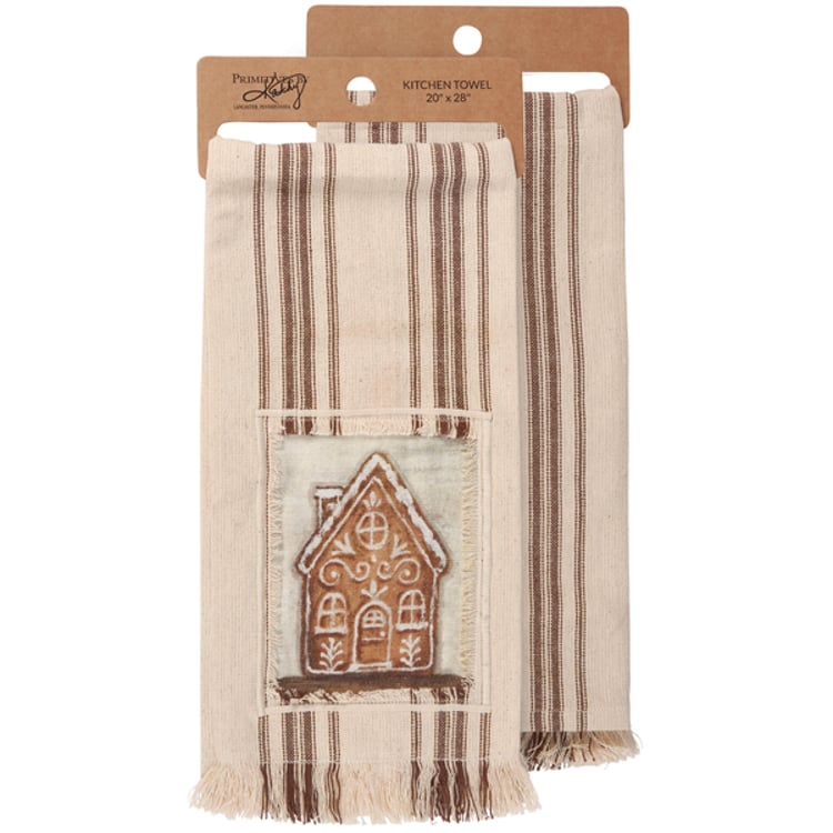 primitives by kathy Gingerbread House Kitchen Towel