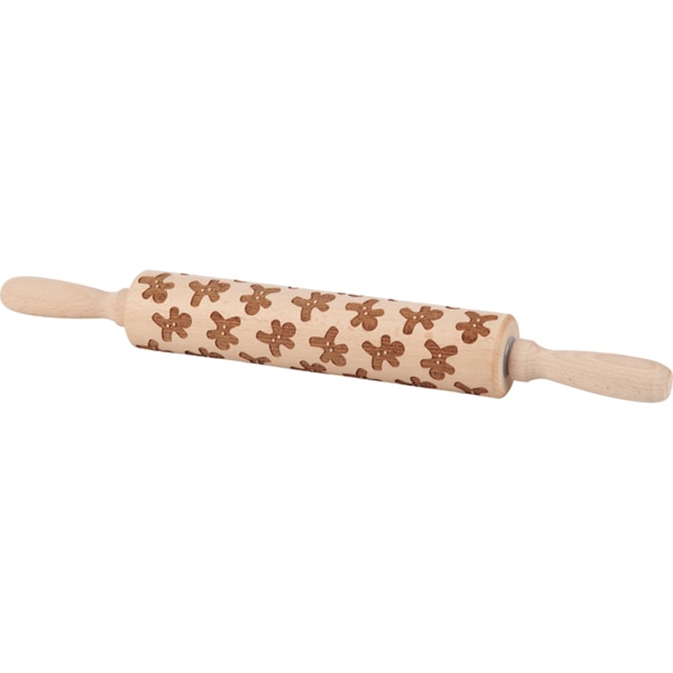 Primitives By Kathy Gingerbread Men Large Wooden Rolling Pin