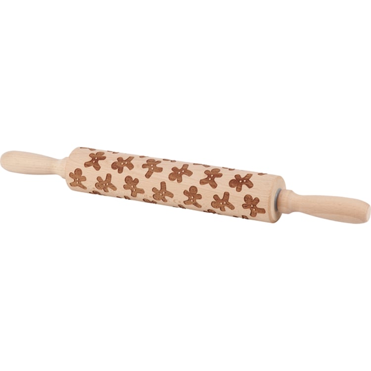 primitives by kathy Gingerbread Men Large Wooden Rolling Pin