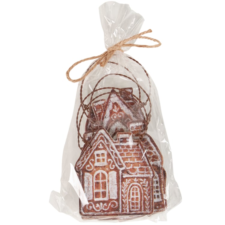 Primitives By Kathy Gingerbread Village Ornament Set