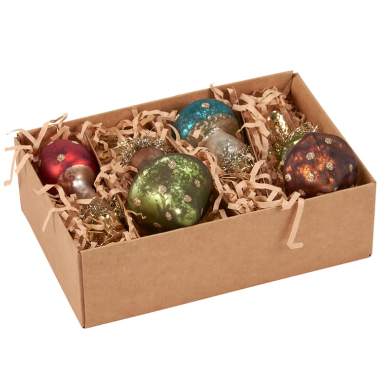 Primitives By Kathy Glass Vintage Mushroom Ornament Set