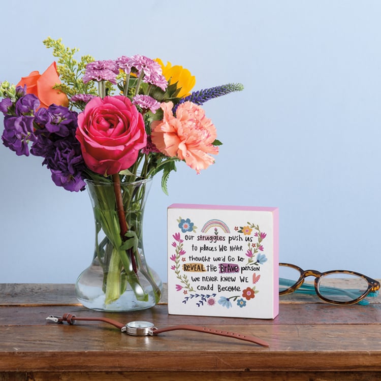 Primitives By Kathy Go To Reveal The Brave Person Block Sign