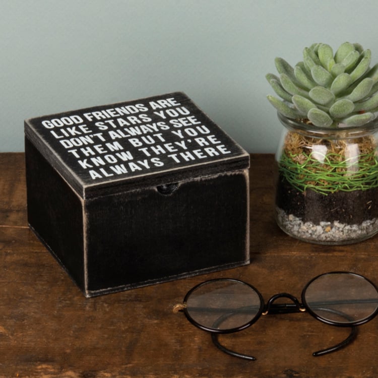 Primitives By Kathy Good Friends Are Like Stars You Never Hinged Box