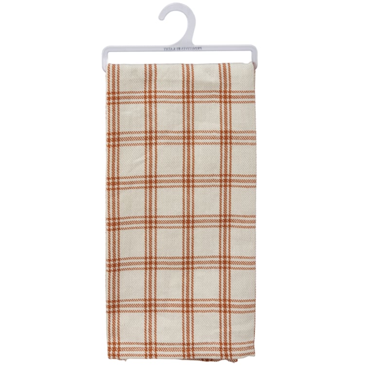 Primitives By Kathy Happy Pumpkin Spice Season Plaid Kitchen Towel