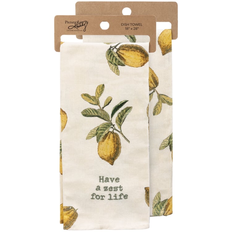 primitives by kathy Have A Zest For Life Kitchen Towel