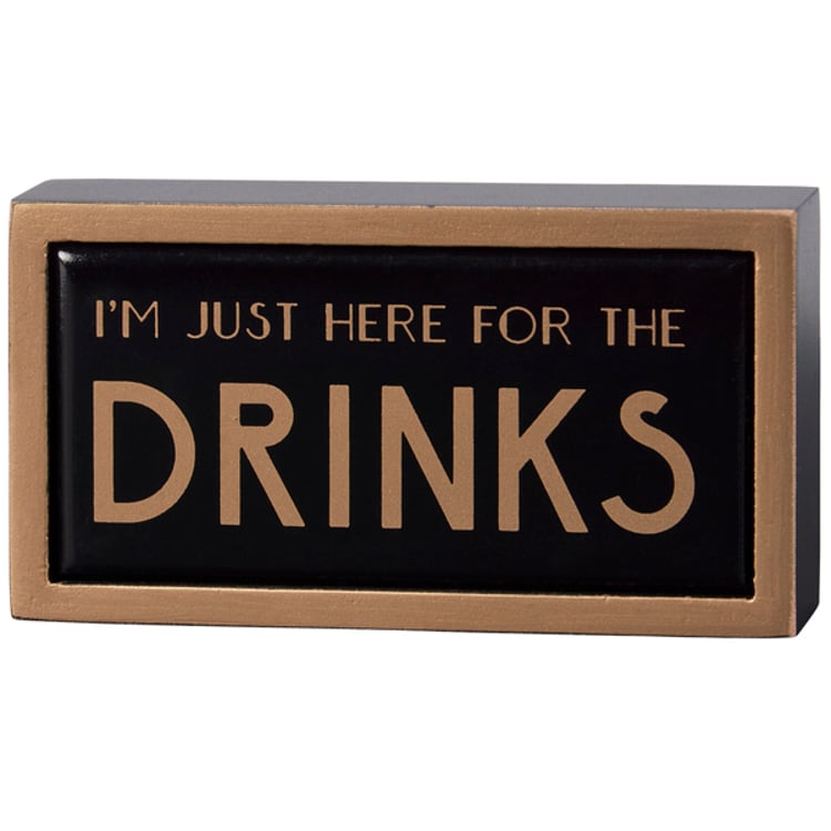 primitives by kathy Here For The Drinks Box Sign Mini