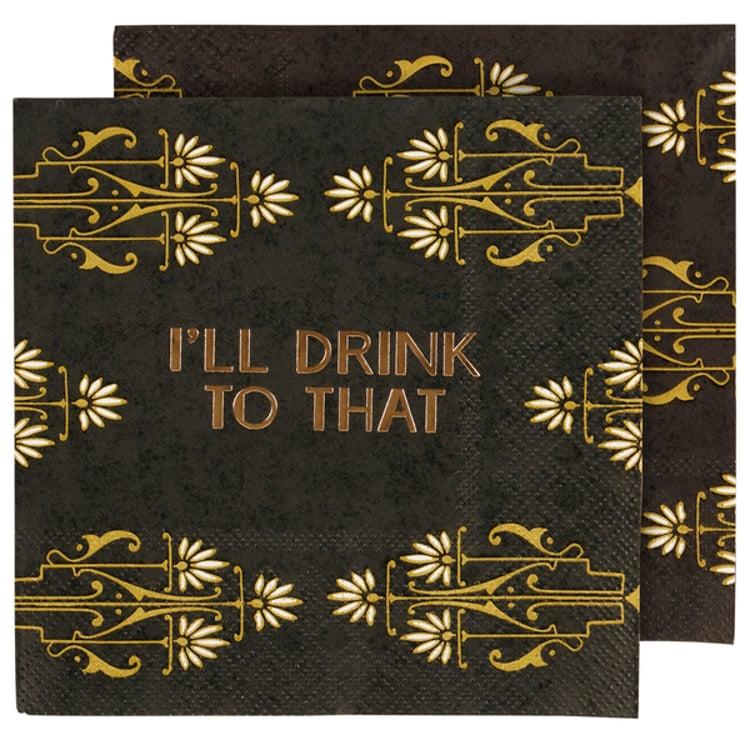 primitives by kathy I'll Drink To That Beverage Napkin
