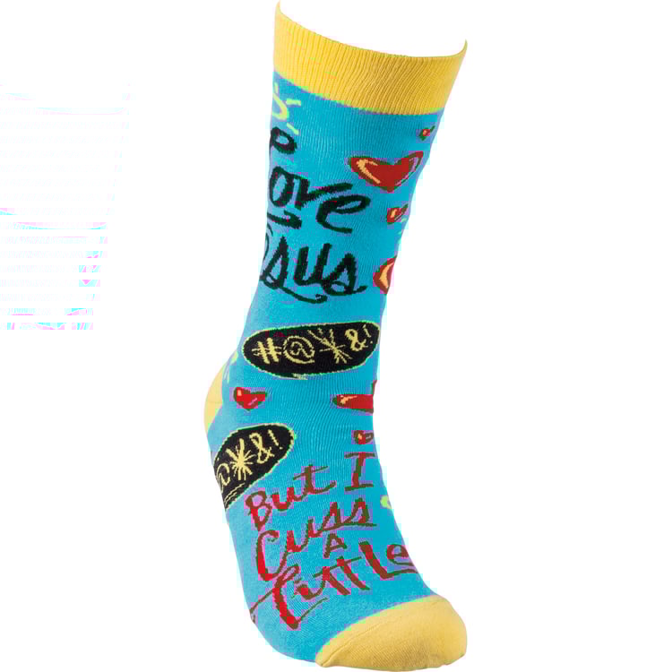 Primitives By Kathy I Love Jesus But I Cuss A Little Socks