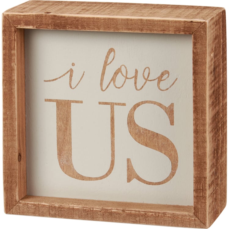 primitives by kathy I Love Us Natural Inset Box Sign