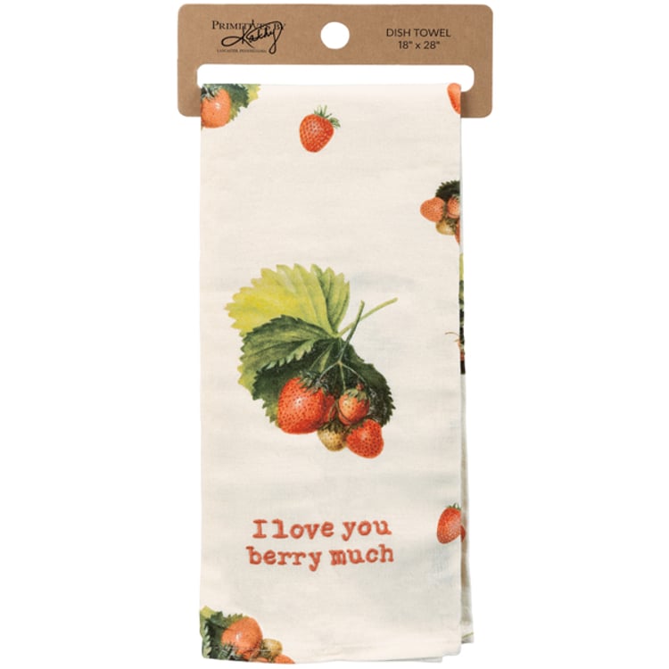 Primitives By Kathy I Love You Berry Much Kitchen Towel