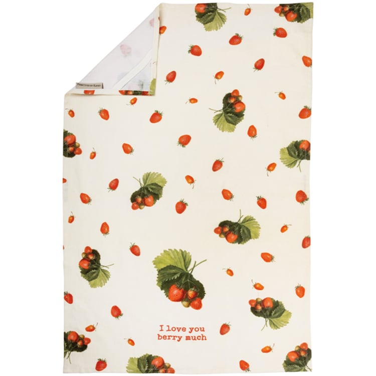 Primitives By Kathy I Love You Berry Much Kitchen Towel