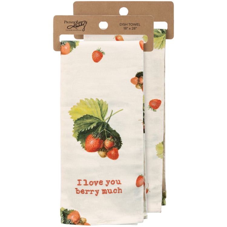 primitives by kathy I Love You Berry Much Kitchen Towel