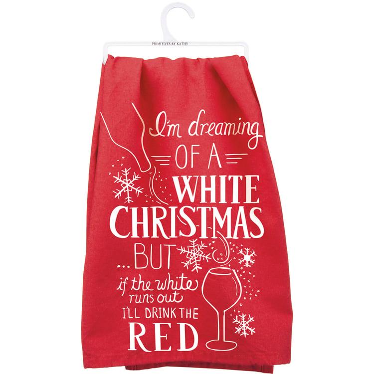 primitives by kathy I'm Dreaming Of A White Christmas Kitchen Towel