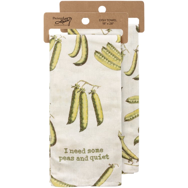 primitives by kathy I Need Some Peas And Quiet Kitchen Towel