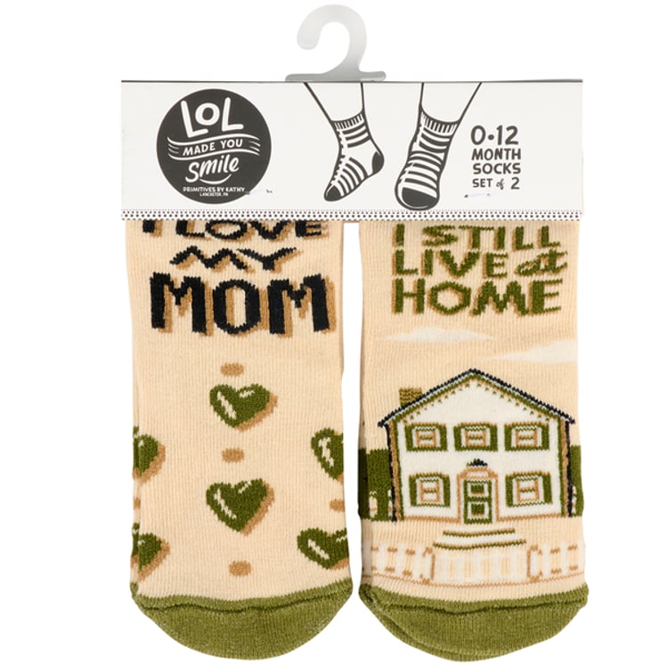 Primitives By Kathy I Still Live At Home Baby Sock Set